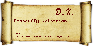 Dessewffy Krisztián névjegykártya